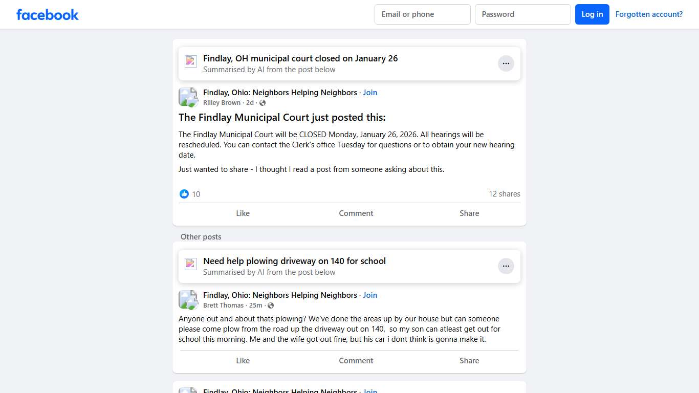 Findlay, Ohio: Neighbors Helping Neighbors The Findlay Municipal Court just posted this: Facebook
